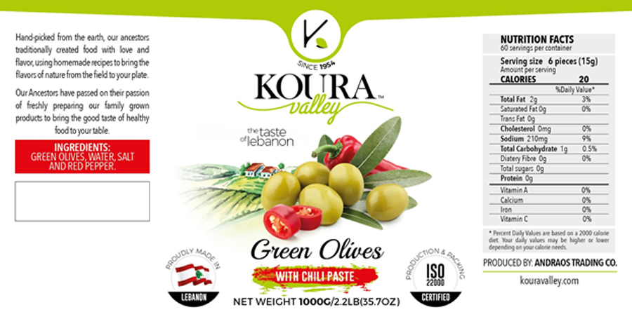 GREEN OLIVES WITH CHILLI PASTE Image